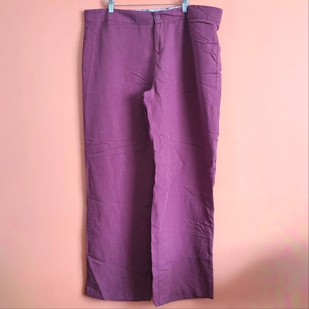 Ellen Tracy Active Burgundy Wide-Leg Pants – Size 14